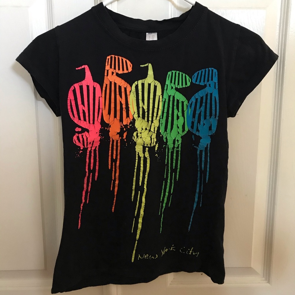 Girls Size Small Neon And Black New York City Tee